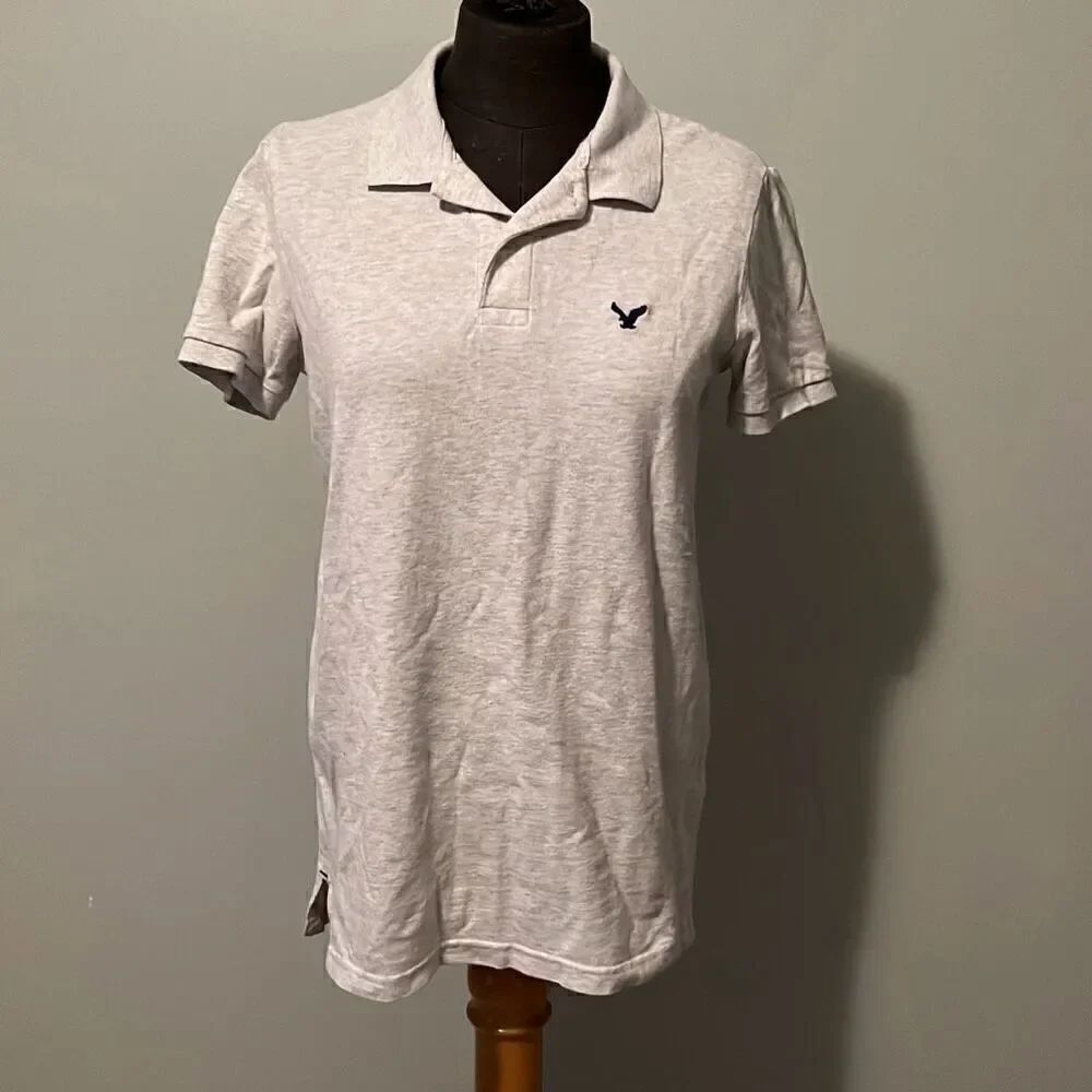 American Eagle Men's Gray Short Sleeve Classic Fit Golf Polo Size XS